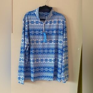 Rhoback Blue and White Patterned Sweatshirt